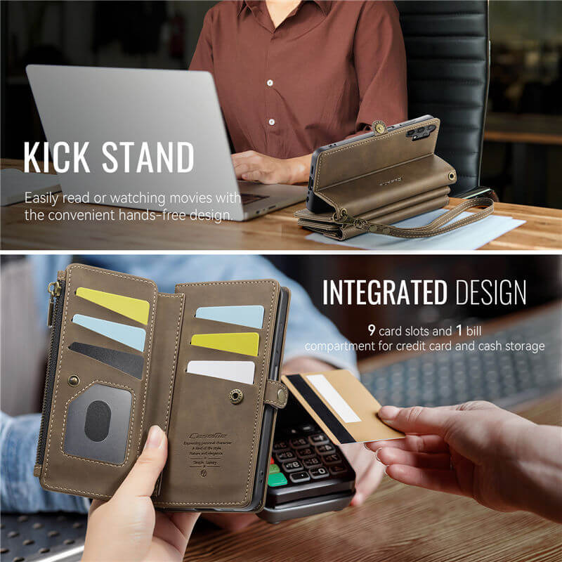 CaseMe Samsung Galaxy A13 RFID Wallet Case with Crossbody Strap - Image 6