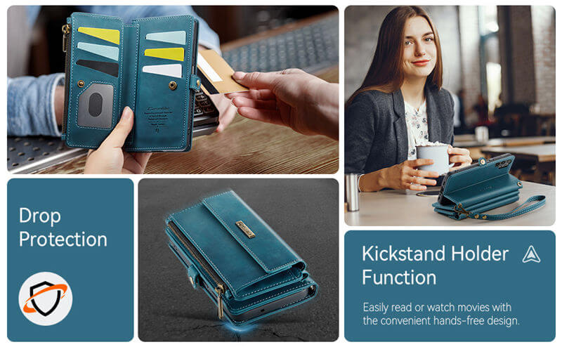 CaseMe Samsung Galaxy A13 RFID Wallet Case with Crossbody Strap