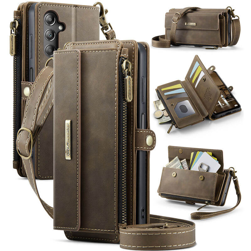 CaseMe Samsung Galaxy A14 RFID Wallet Case with Crossbody Strap