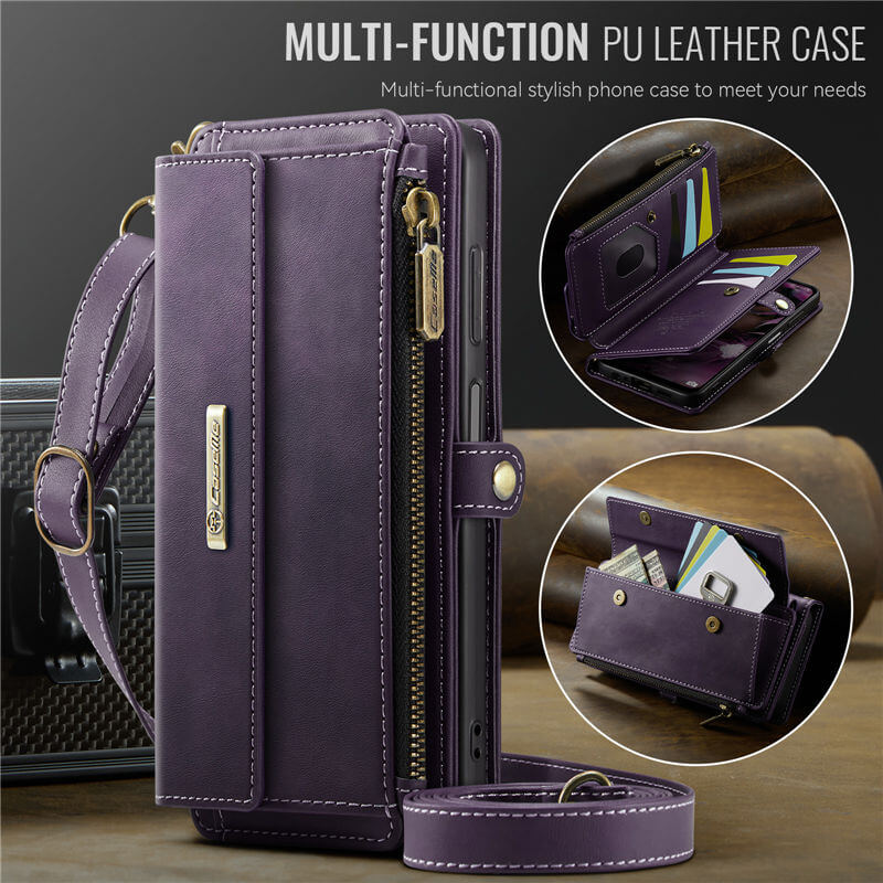 CaseMe Samsung Galaxy A14 RFID Wallet Case with Crossbody Strap - Image 14