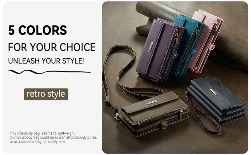 CaseMe Samsung Galaxy A14 RFID Wallet Case with Crossbody Strap