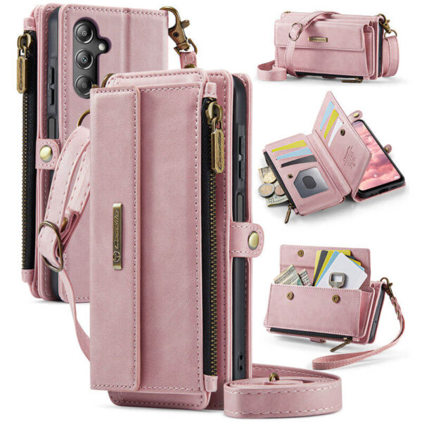 CaseMe Samsung Galaxy A15 RFID Wallet Case with Crossbody Strap