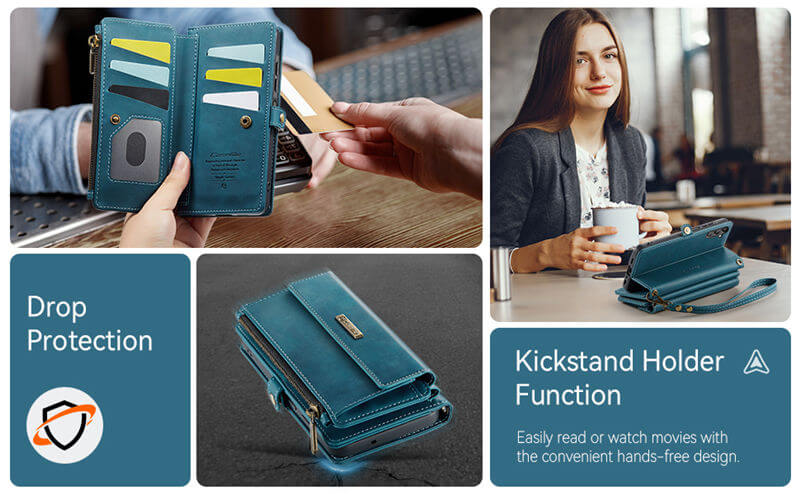 CaseMe Samsung Galaxy A15 RFID Wallet Case with Crossbody Strap