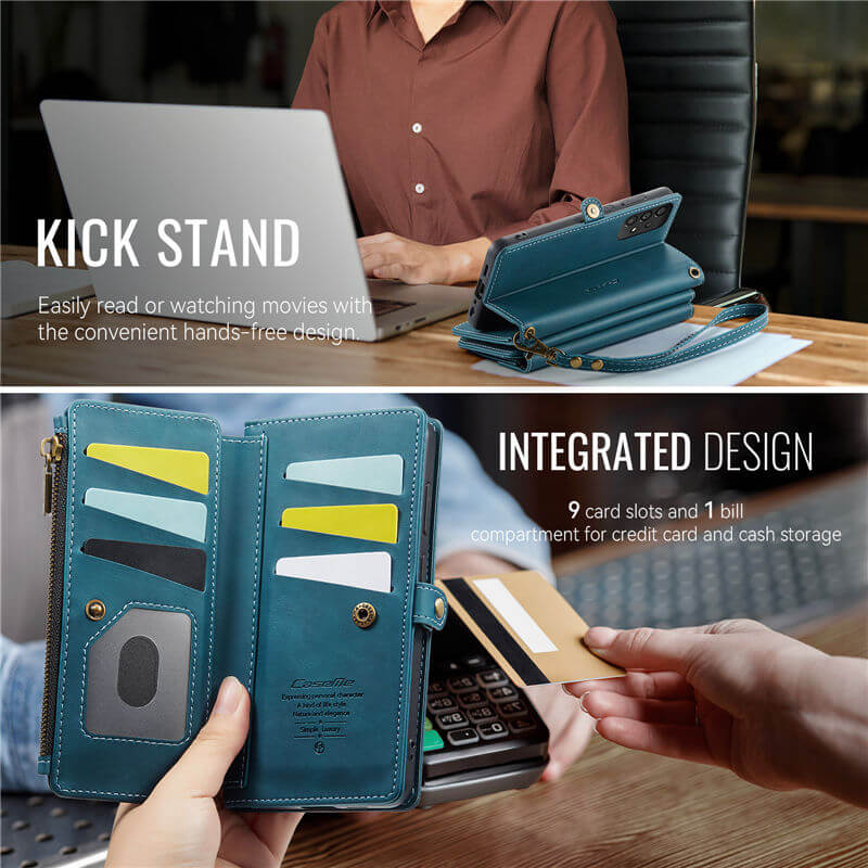 CaseMe Samsung Galaxy A52 RFID Wallet Case with Crossbody Strap - Image 6
