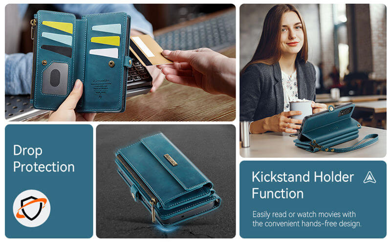 CaseMe Samsung Galaxy A53 5G RFID Wallet Case with Crossbody Strap