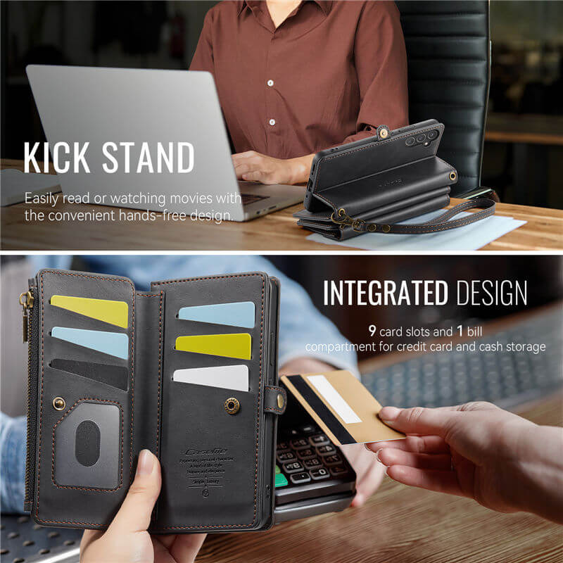 CaseMe Samsung Galaxy A54 RFID Wallet Case with Crossbody Strap - Image 6