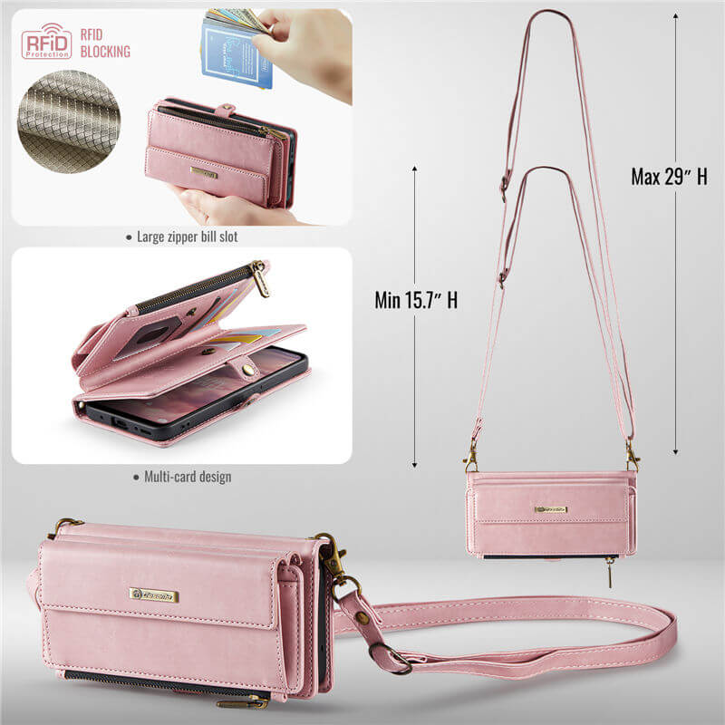 CaseMe Samsung Galaxy A54 RFID Wallet Case with Crossbody Strap - Image 4