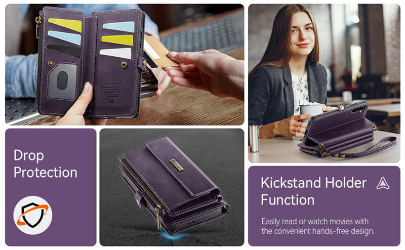 CaseMe Samsung Galaxy A56 5G RFID Wallet Case with Crossbody Strap