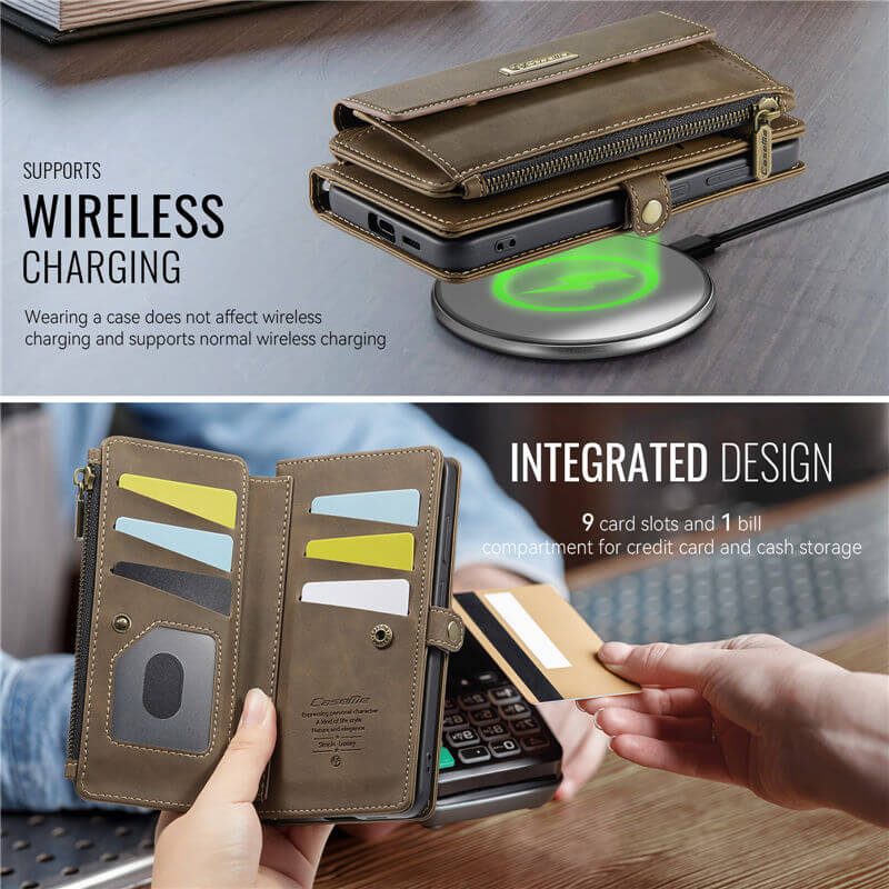 CaseMe Samsung Galaxy S25 Plus RFID Wallet Case – Crossbody & Wireless