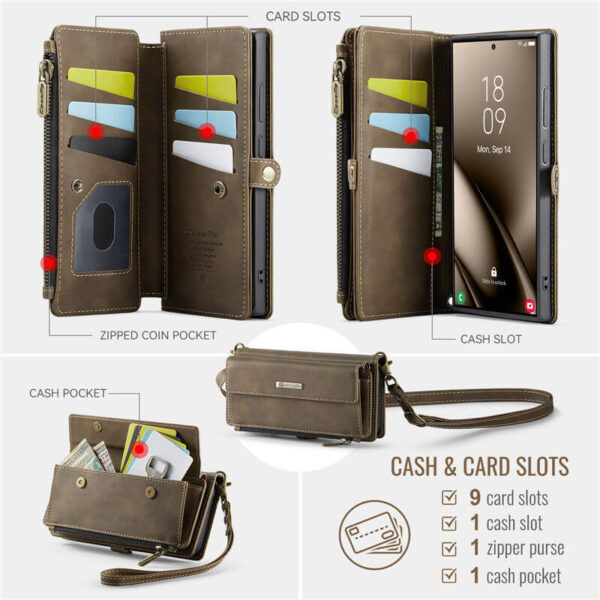 CaseMe Samsung Galaxy S24 Ultra RFID Wallet Case – Crossbody & Wireless - Image 5