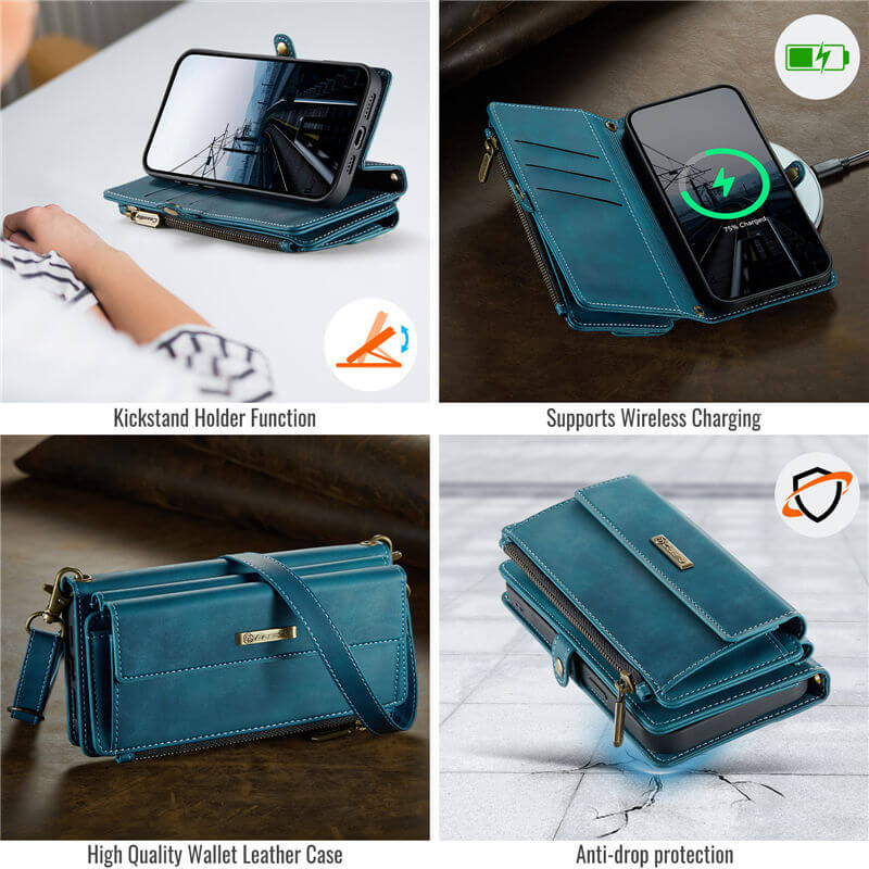 CaseMe iPhone 15 Pro RFID Wallet Case – Crossbody & Wireless