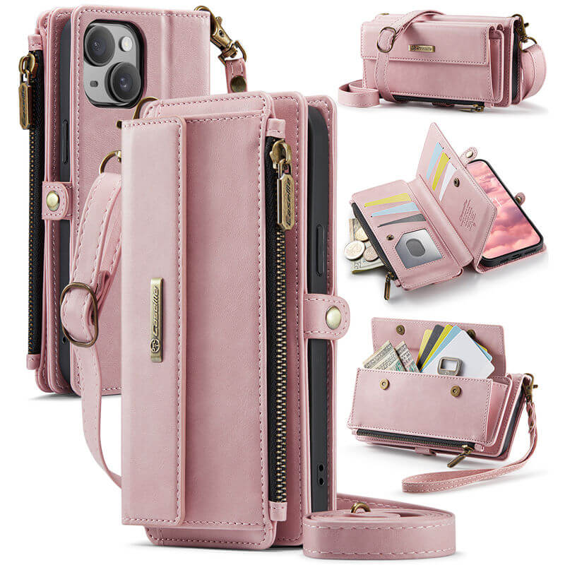CaseMe iPhone 14 Plus RFID Wallet Case – Crossbody & Wireless