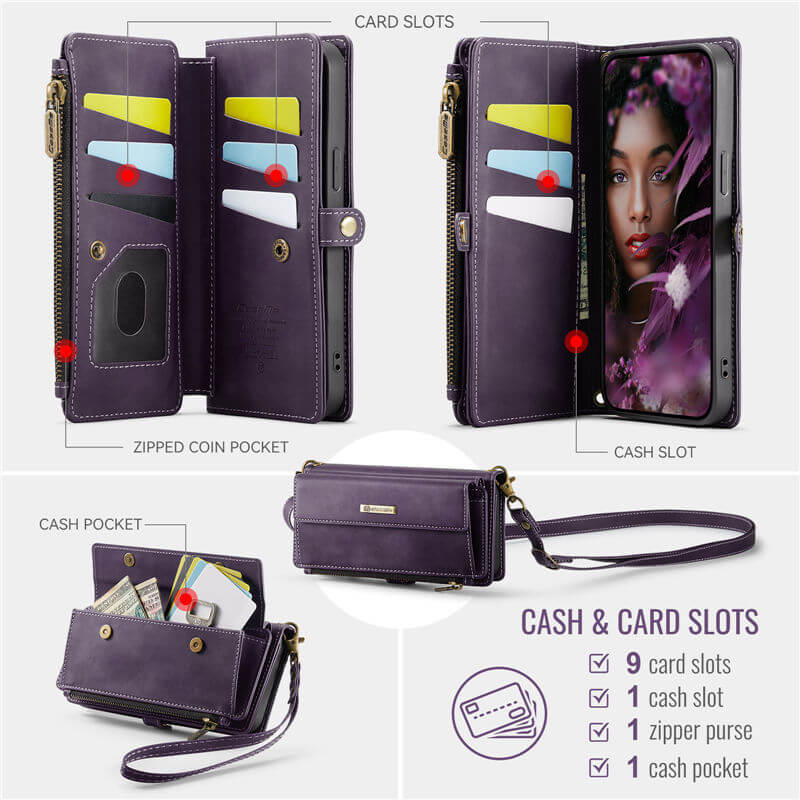 CaseMe iPhone 14 RFID Wallet Case – Crossbody & Wireless