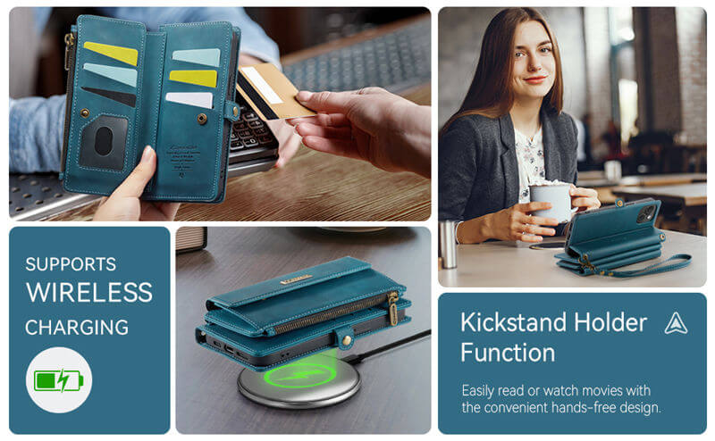 CaseMe iPhone 15 RFID Wallet Case – Crossbody & Wireless