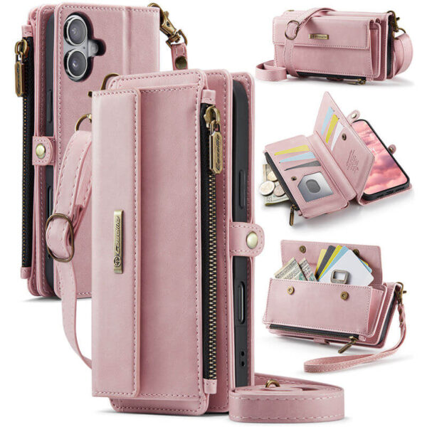 CaseMe iPhone 16 RFID Wallet Case – Crossbody & Wireless