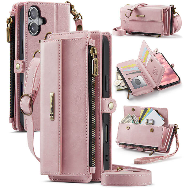 CaseMe iPhone 16 RFID Wallet Case – Crossbody & Wireless