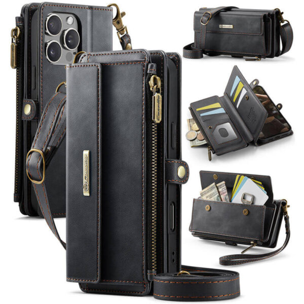 CaseMe iPhone 16 Pro RFID Wallet Case – Crossbody & Wireless