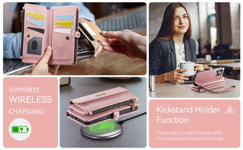 CaseMe iPhone 16 Pro RFID Wallet Case – Crossbody & Wireless