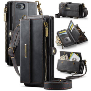 CaseMe iPhone 7 Plus/8 Plus RFID Wallet Case with Crossbody Strap