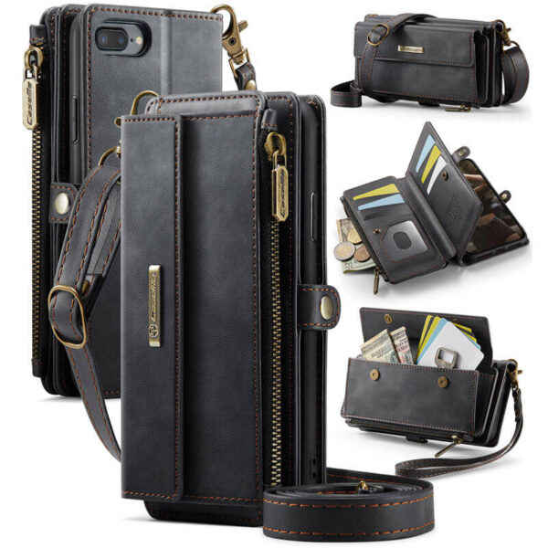 CaseMe iPhone 7 Plus/8 Plus RFID Wallet Case with Crossbody Strap