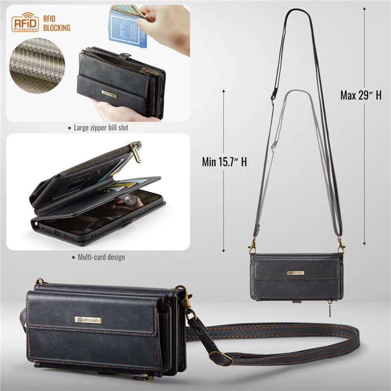 CaseMe iPhone 7/8/SE 2020/SE 2022 RFID Wallet Case with Crossbody Strap - Image 4