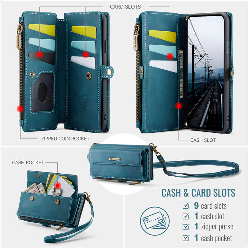 CaseMe iPhone 7/8/SE 2020/SE 2022 RFID Wallet Case with Crossbody Strap - Image 5