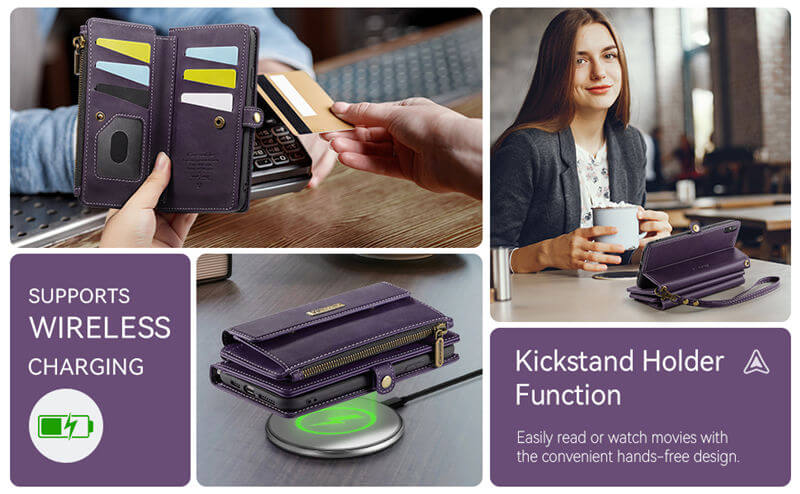 CaseMe iPhone XS Max RFID Wallet Case – Crossbody & Wireless