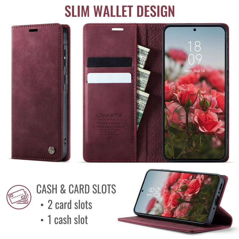 CaseMe Samsung Galaxy A55 Wallet Case – Magnetic & RFID Blocking - Image 3