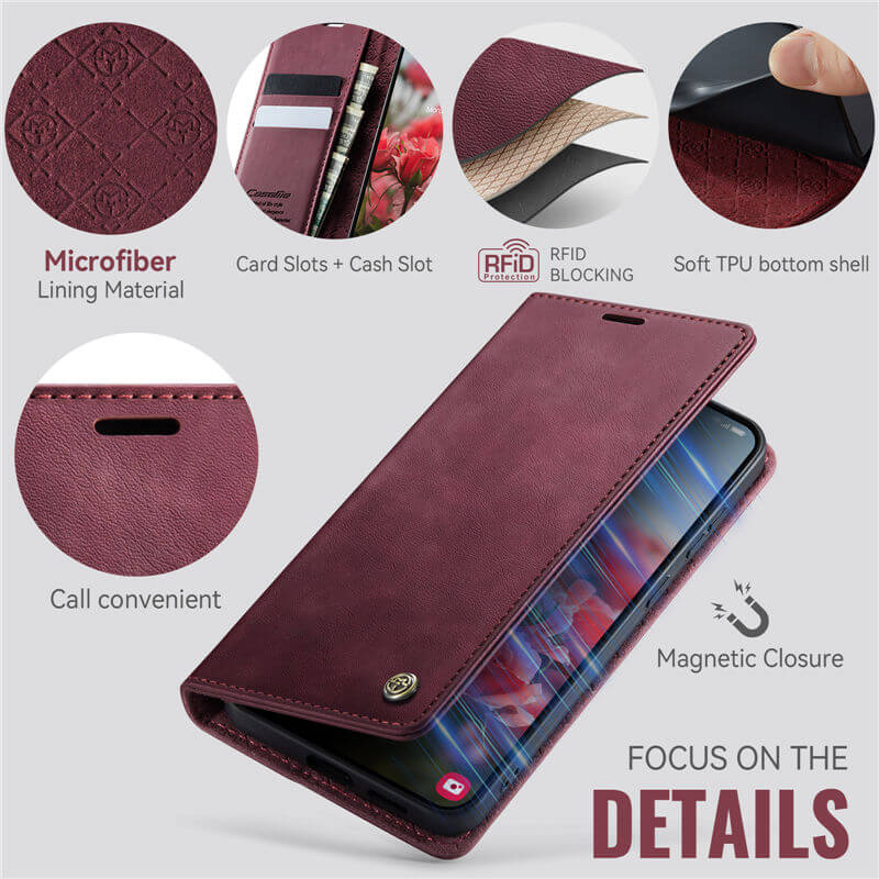 CaseMe Samsung Galaxy S25 Edge RFID Blocking Wallet Case