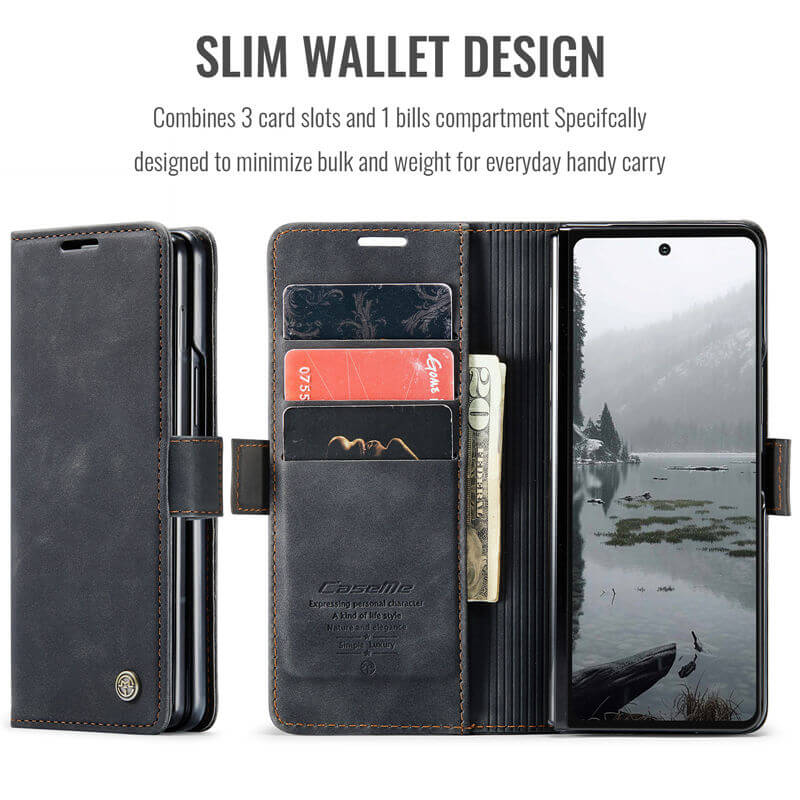 CaseMe Samsung Galaxy Z Fold7 Wallet Suede Leather Case - Image 4