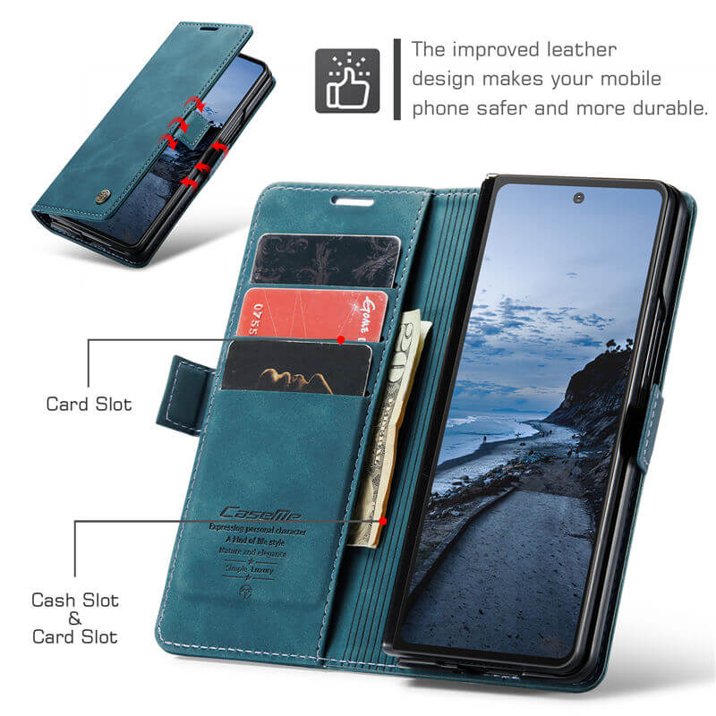 CaseMe Samsung Galaxy Z Fold7 Wallet Suede Leather Case - Image 5