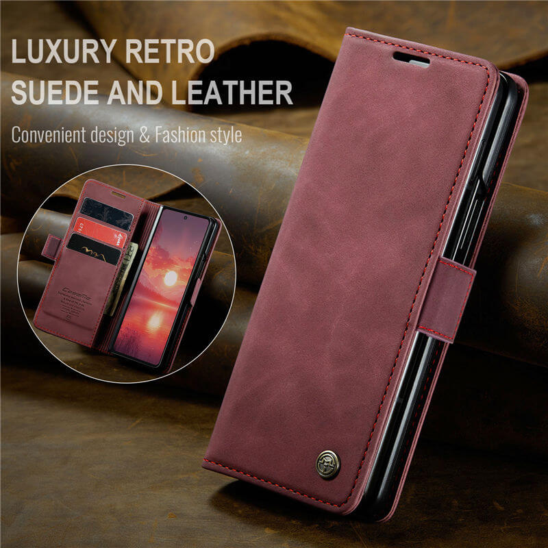 CaseMe Samsung Galaxy Z Fold7 Wallet Suede Leather Case - Image 3