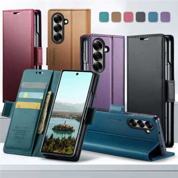 Alternative view of CaseMe Samsung Galaxy Z Fold7 Wallet RFID Blocking Magnetic Buckle Case