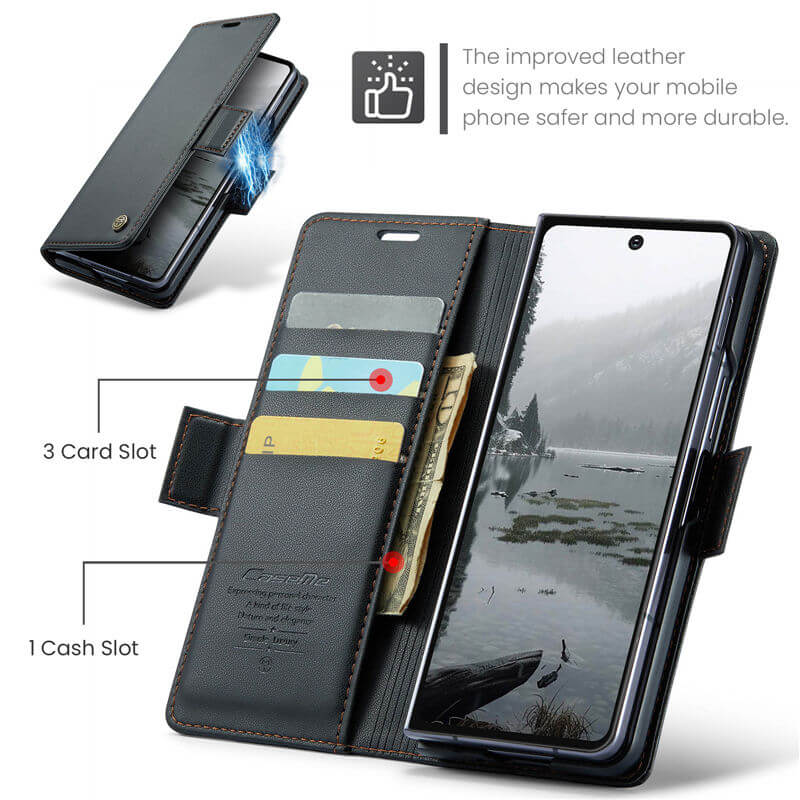 CaseMe Samsung Galaxy Z Fold7 Wallet RFID Blocking Magnetic Buckle Case - Image 6