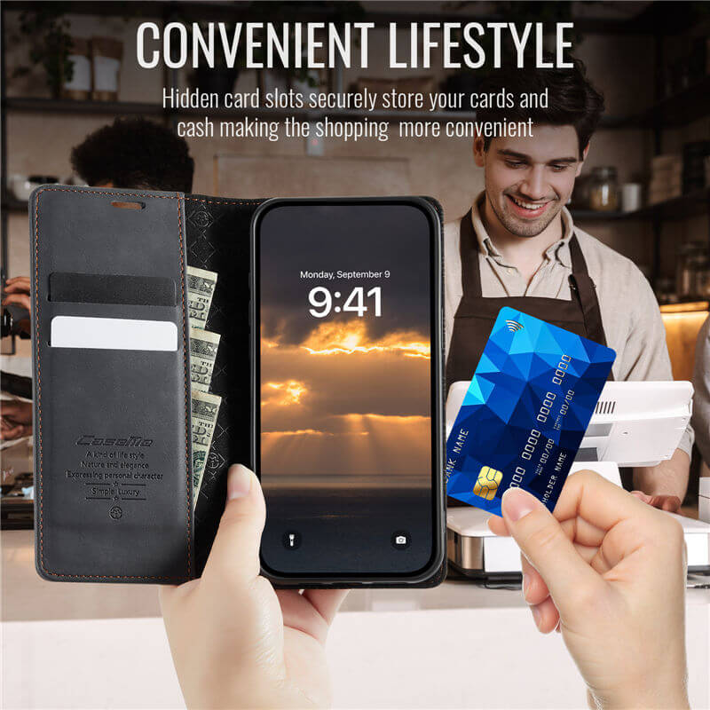CaseMe iPhone 15 Plus Wallet Case – Magnetic & RFID Blocking - Image 5
