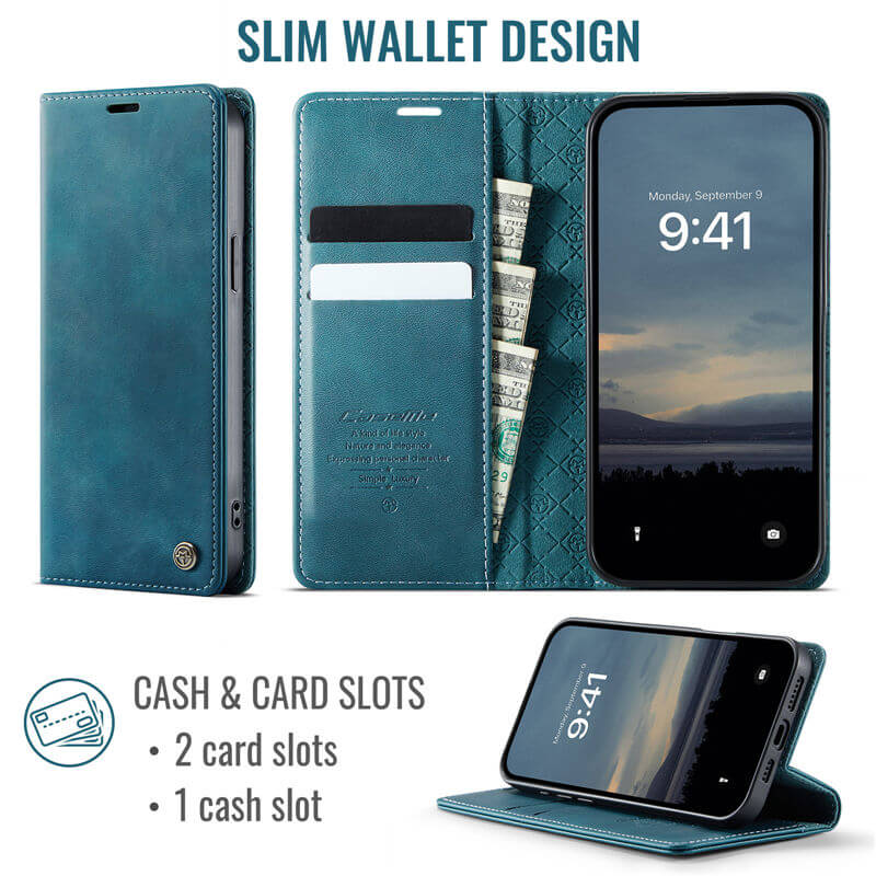CaseMe iPhone 14 Wallet Case – Magnetic & RFID Blocking