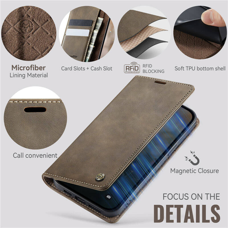 CaseMe iPhone 14 Wallet Case – Magnetic & RFID Blocking