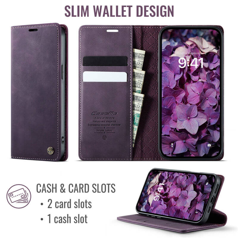 CaseMe iPhone 14 Plus Wallet Case – Magnetic & RFID Blocking