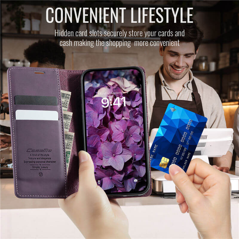 CaseMe iPhone 14 Wallet Case – Magnetic & RFID Blocking