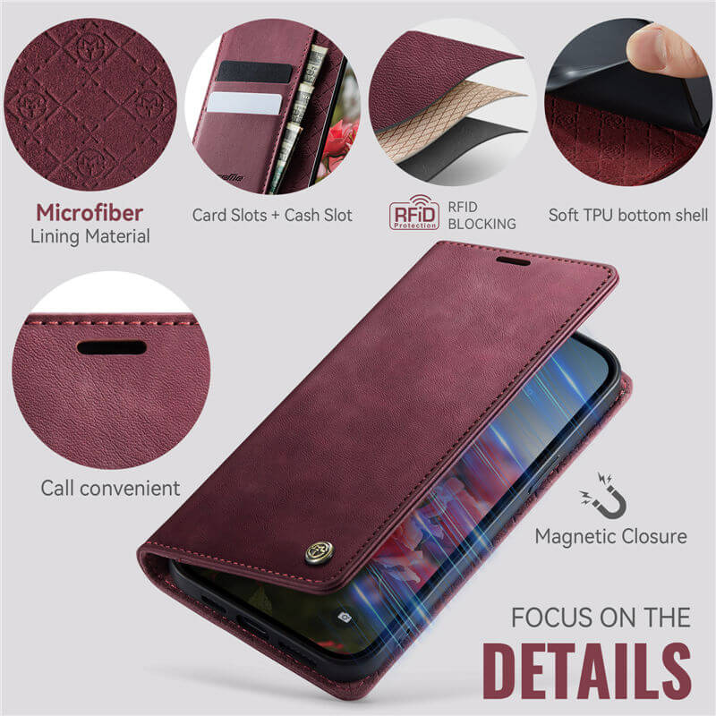CaseMe iPhone 14 Plus Wallet Case – Magnetic & RFID Blocking