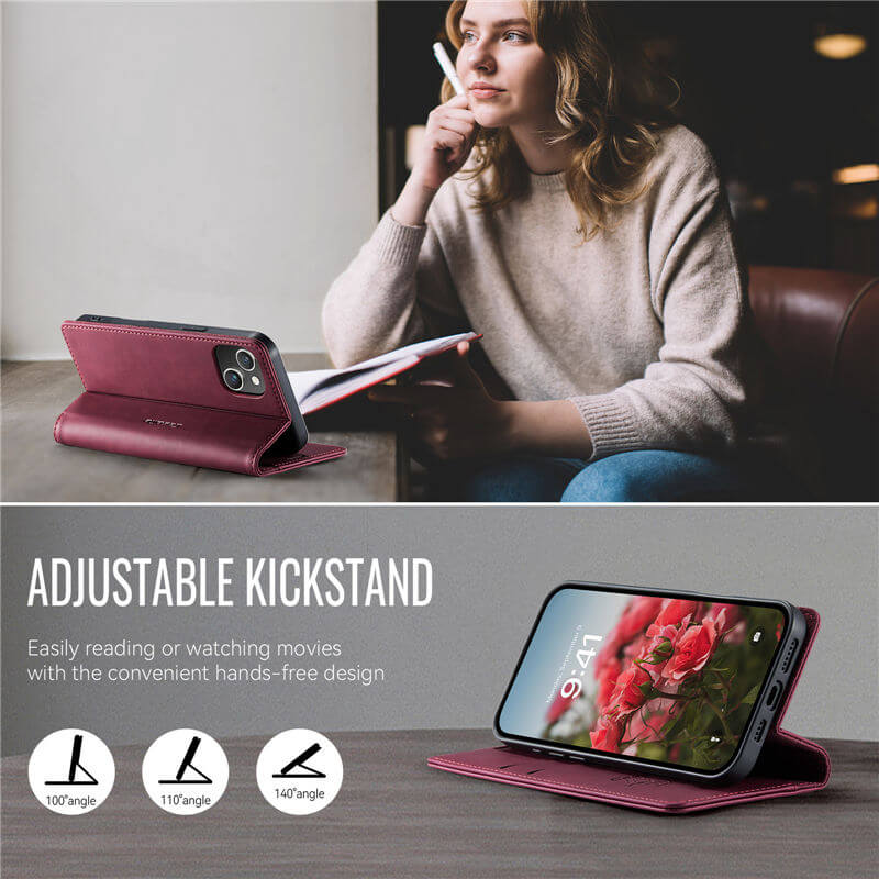 CaseMe iPhone 14 Wallet Case – Magnetic & RFID Blocking