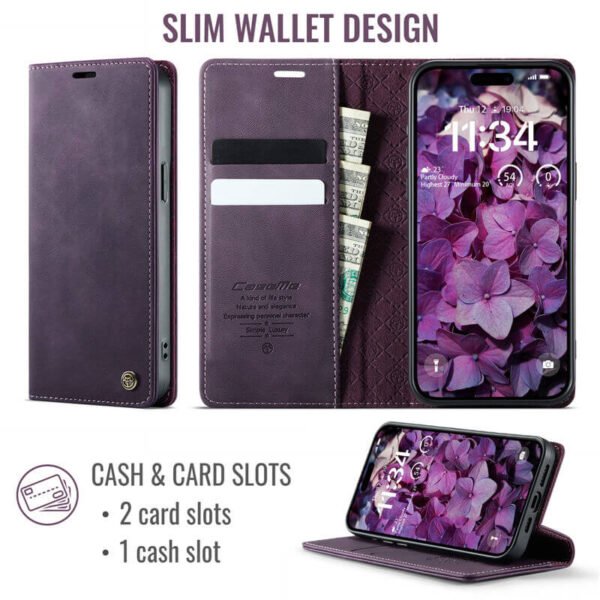 CaseMe iPhone 14 Pro Wallet Case – Magnetic & RFID Blocking - Image 3