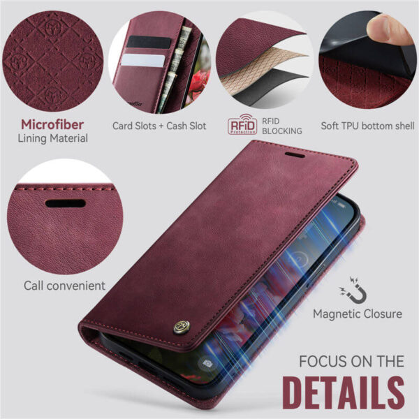 CaseMe iPhone 14 Pro Wallet Case – Magnetic & RFID Blocking - Image 4