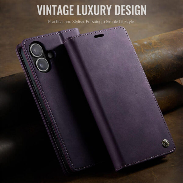 Alternative view of CaseMe iPhone 16 Wallet Case – Magnetic & RFID Blocking