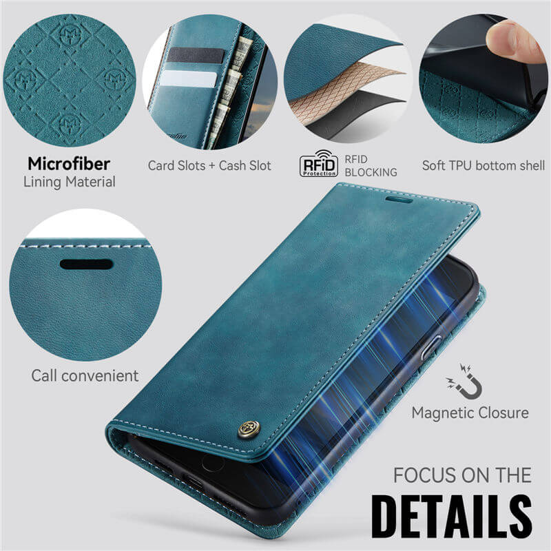 CaseMe iPhone 7 Plus/8 Plus Wallet Case – Magnetic & RFID Blocking - Image 4