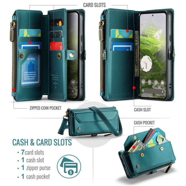CaseMe Google Pixel 10/Pixel 10 Pro RFID Wallet Crossbody Case with Wireless Charging - Image 5