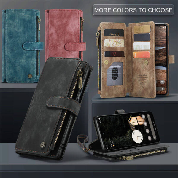 Alternative view of CaseMe Google Pixel 10 Pro XL Wallet Kickstand Case with Wrist Strap