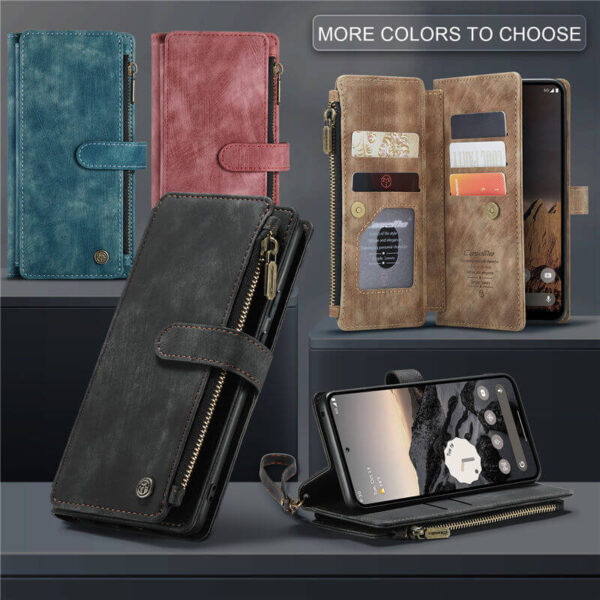 Alternative view of CaseMe Google Pixel 10/Pixel 10 Pro Wallet Kickstand Case with Wrist Strap