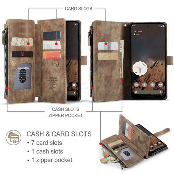 CaseMe Google Pixel 10/Pixel 10 Pro Wallet Kickstand Case with Wrist Strap - Image 4