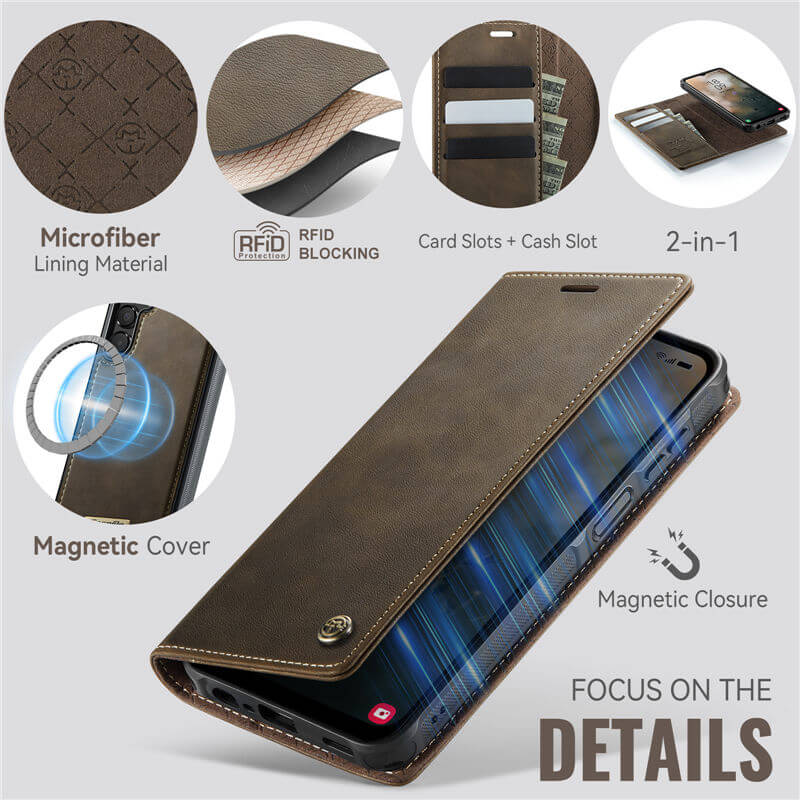 CaseMe Samsung Galaxy A14 2-in-1 Magnetic Wallet Case with RFID Blocking - Image 7